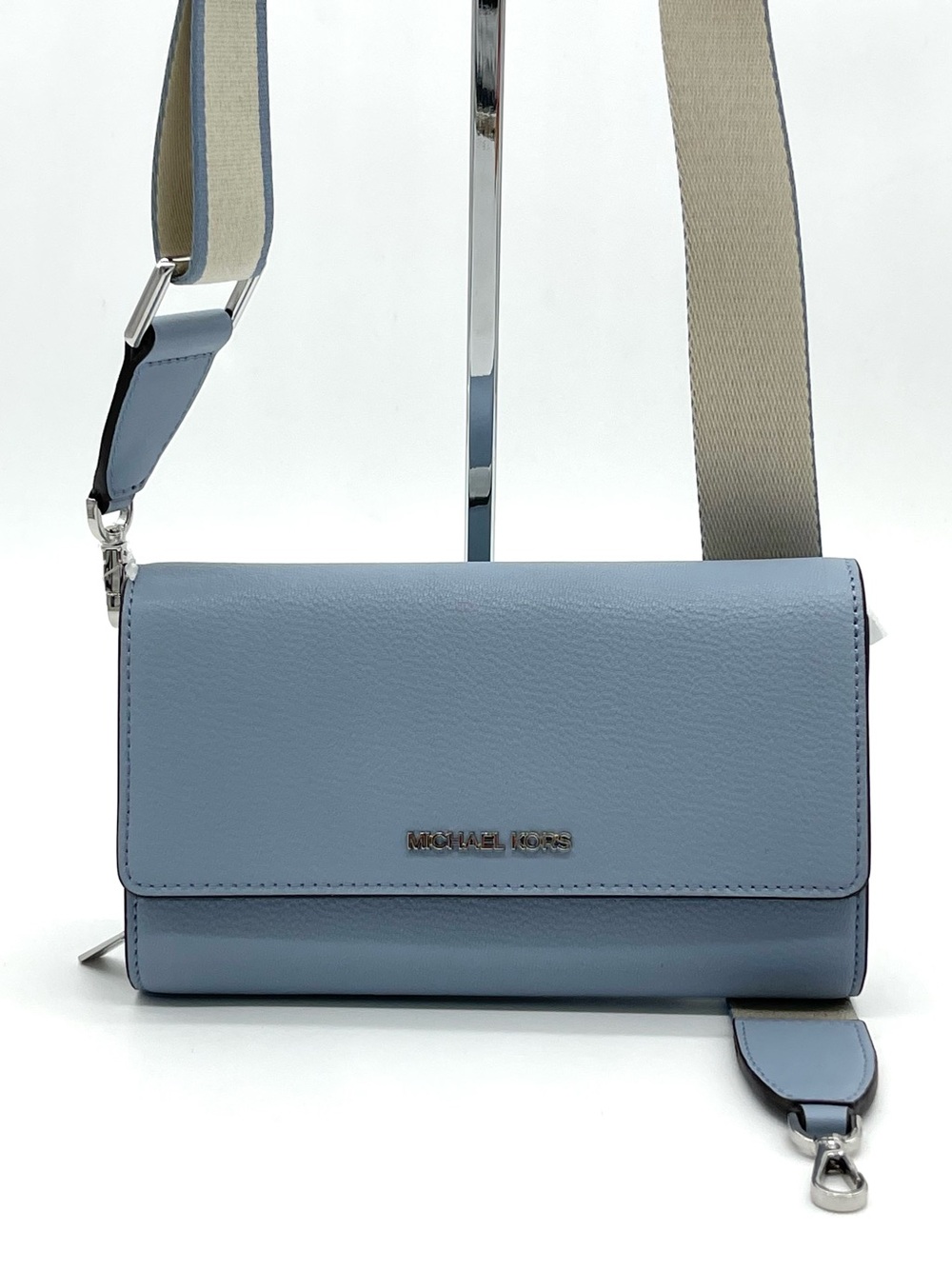 Michael Kors Wallet Zip Around Xbody Bag Pale Blue